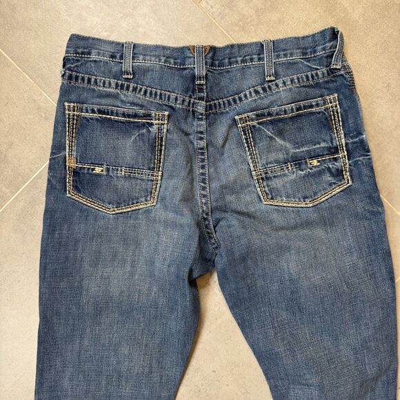 Ariat M4 Low Rise Boot Cut Jeans In Gulch Wash Men 38x36 Cotton - Picture 8 of 15